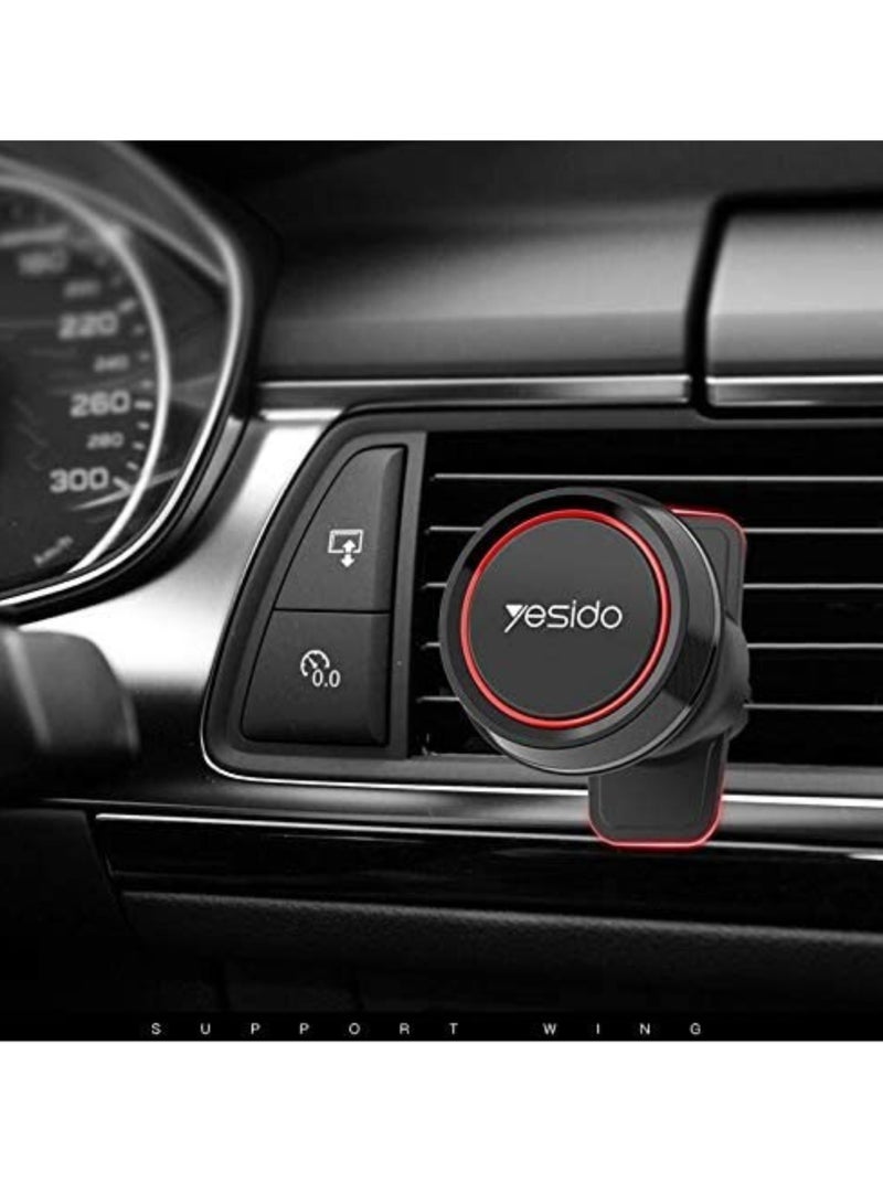 Yesido Mobile Magnetic Car Holder Black, 360 Degree Magnetic Mount Air Vent Cradle Compatible with iPhone 12 mini/12/12 pro, Samsung Galaxy S21/20 or Note Ultra, Huawei and more - Image 3