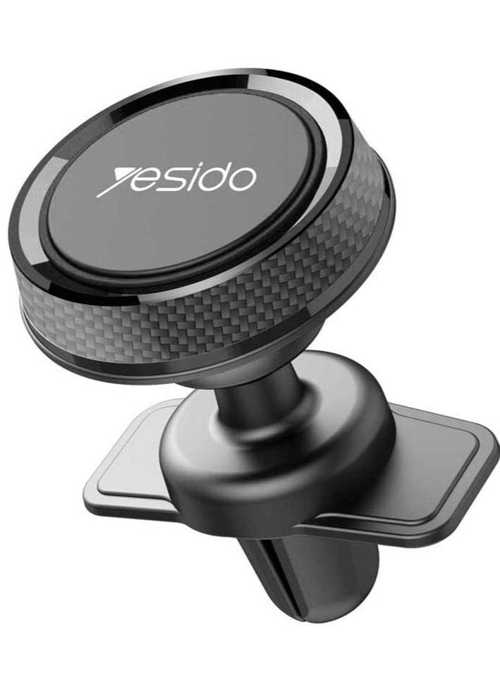 Yesido Mobile Magnetic Car Holder Black, 360 Degree Magnetic Mount Air Vent Cradle Compatible with iPhone 12 mini/12/12 pro, Samsung Galaxy S21/20 or Note Ultra, Huawei and more - Image 1