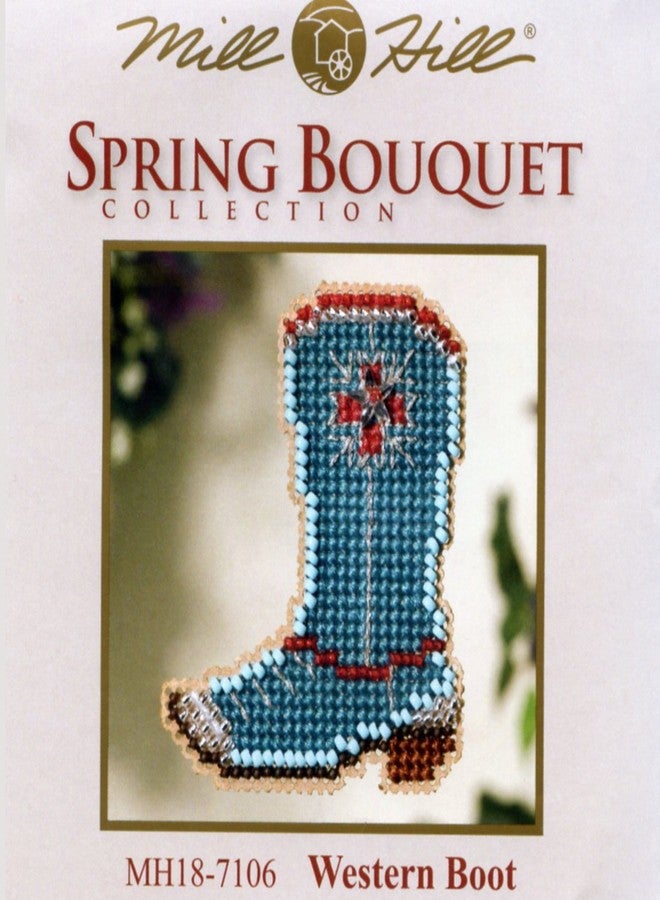 Mill Hill Western Boot Beaded Counted Cross Stitch Ornament Kit Mill Hill 2007 Spring Bouquet MH18-7106 - Image 2