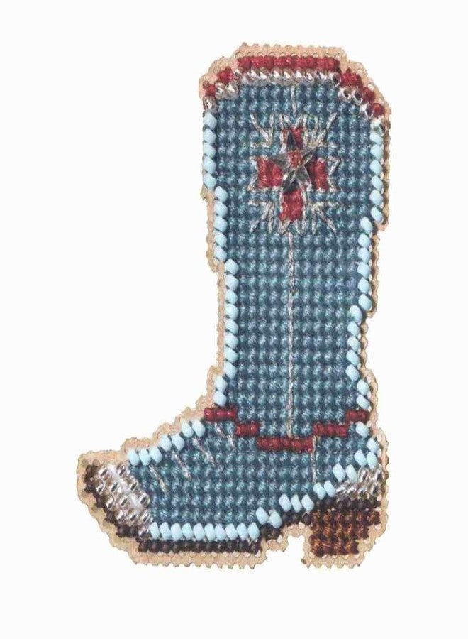 Mill Hill Western Boot Beaded Counted Cross Stitch Ornament Kit Mill Hill 2007 Spring Bouquet MH18-7106 - Image 1
