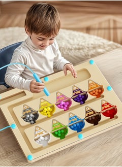 Generic Magnetic Color and Number Maze,Montessori Toy for 2-5 Years Old Girls,Wooden Magnet Balls Puzzles,Toddler Busy Board Game,Parent-child Toy,Preschool Learning Activities,Birthday Gift for Kids  - Image 2