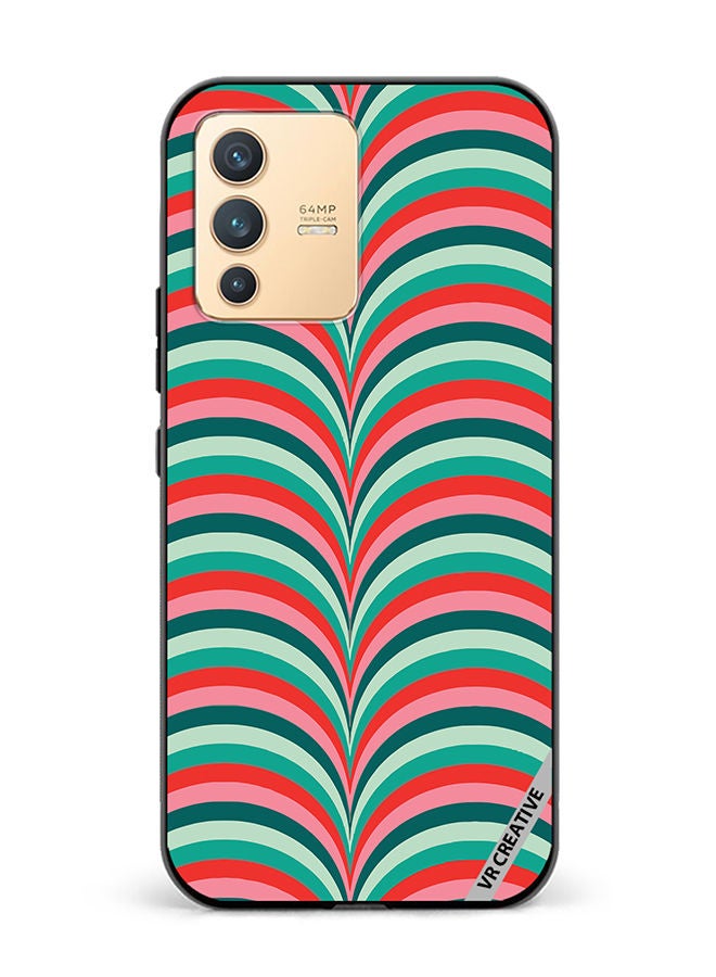 VR CREATIVE Protective Case Cover For Vivo V23 5G Strips Design Multicolour - Image 1