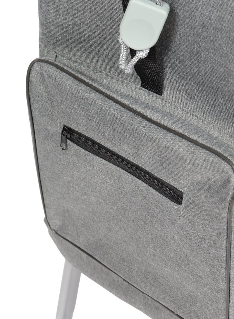 Multi-purpose shopping cart with a stylish and sturdy design with large storage pockets and features durable, non-slip foam wheels with a comfortable handle for hand comfort.