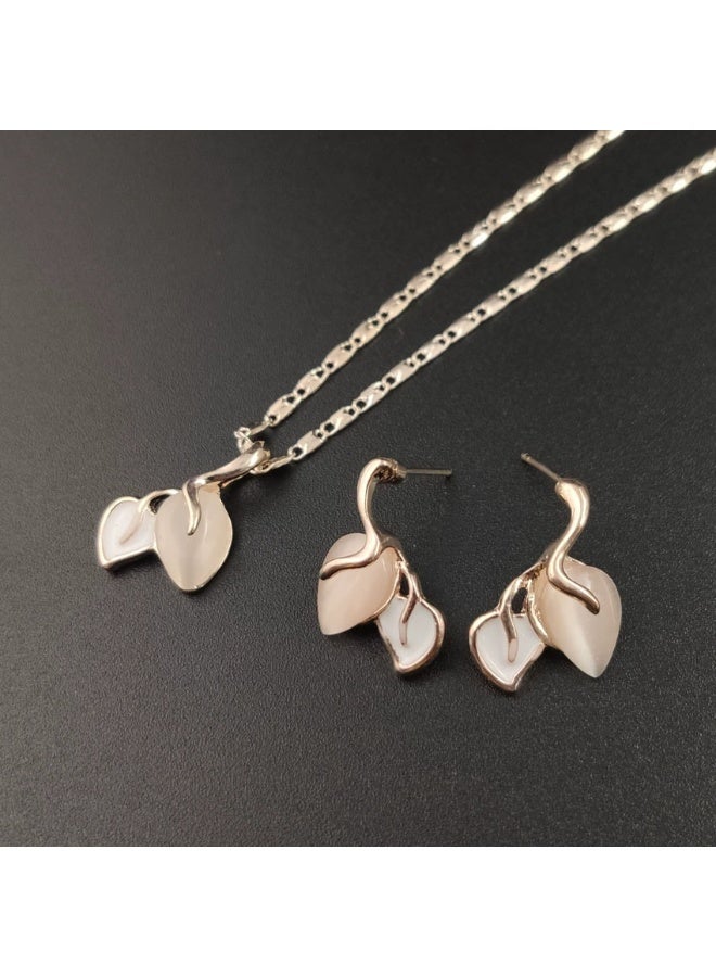 Goolsky Rose Gold Jewelry Set for Women – Elegant Hypoallergenic Fade-Resistant Necklace & Earrings Duo, Ideal for Weddings Date Nights Office Anniversary - Image 1