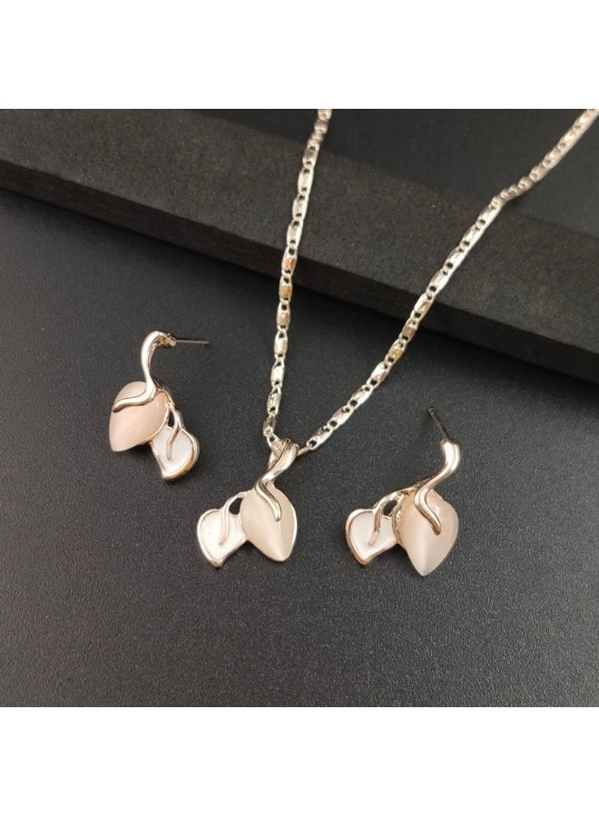 Goolsky Rose Gold Jewelry Set for Women – Elegant Hypoallergenic Fade-Resistant Necklace & Earrings Duo, Ideal for Weddings Date Nights Office Anniversary - Image 2