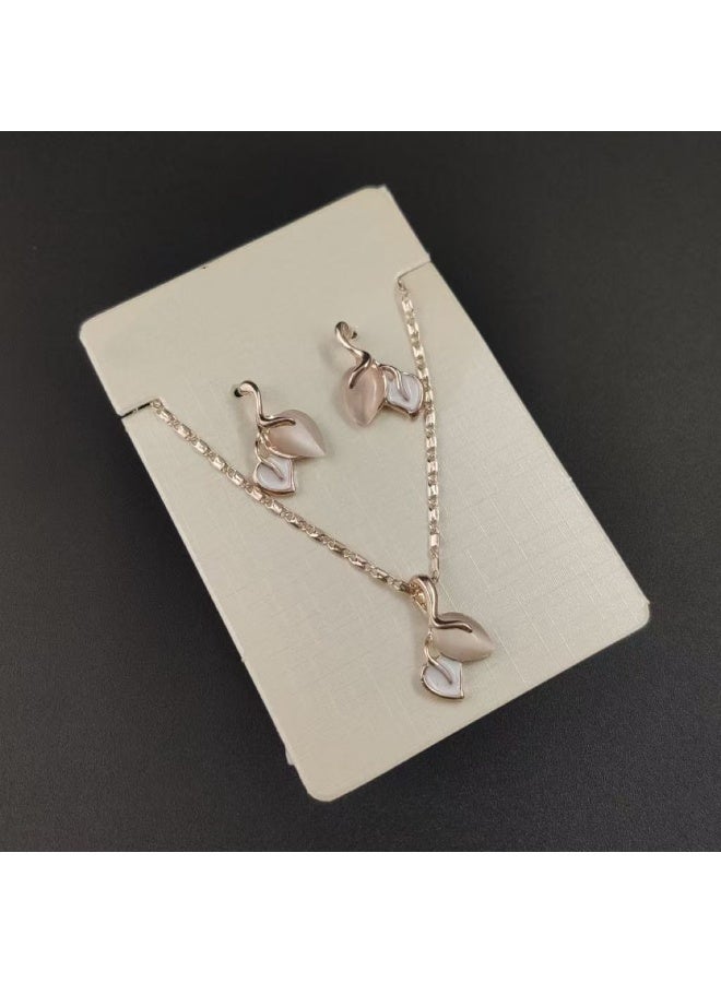 Goolsky Rose Gold Jewelry Set for Women – Elegant Hypoallergenic Fade-Resistant Necklace & Earrings Duo, Ideal for Weddings Date Nights Office Anniversary - Image 4