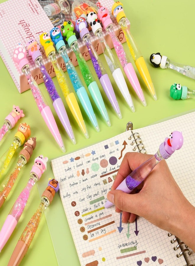 LiYiQ 24 PCS Fidget Spinner Pens Cute Fun Pens for Kids Kawaii Panda, Capybara, Penguin, Frog and Puppy Shape Cool Ballpoint Pens for School Office Home Student Kids Present - Image 4