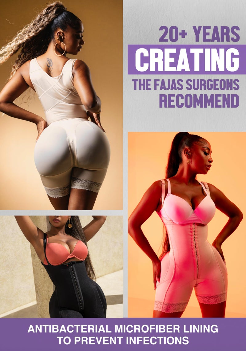 Snatched Body Tummy Control Shapewear Bodysuit | Stage 2 Faja Short Leg | Fajas Colombianas for Post-Op BBL Beige XS - Image 3