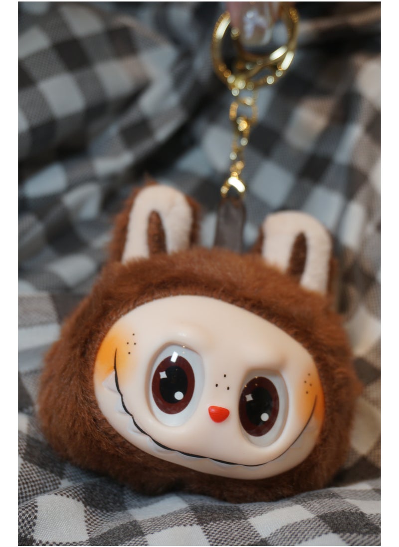 Labubu Singing Plush Keychain –Brown Soft Cartoon Monster Pendant for Bags & Gifts  - Image 3