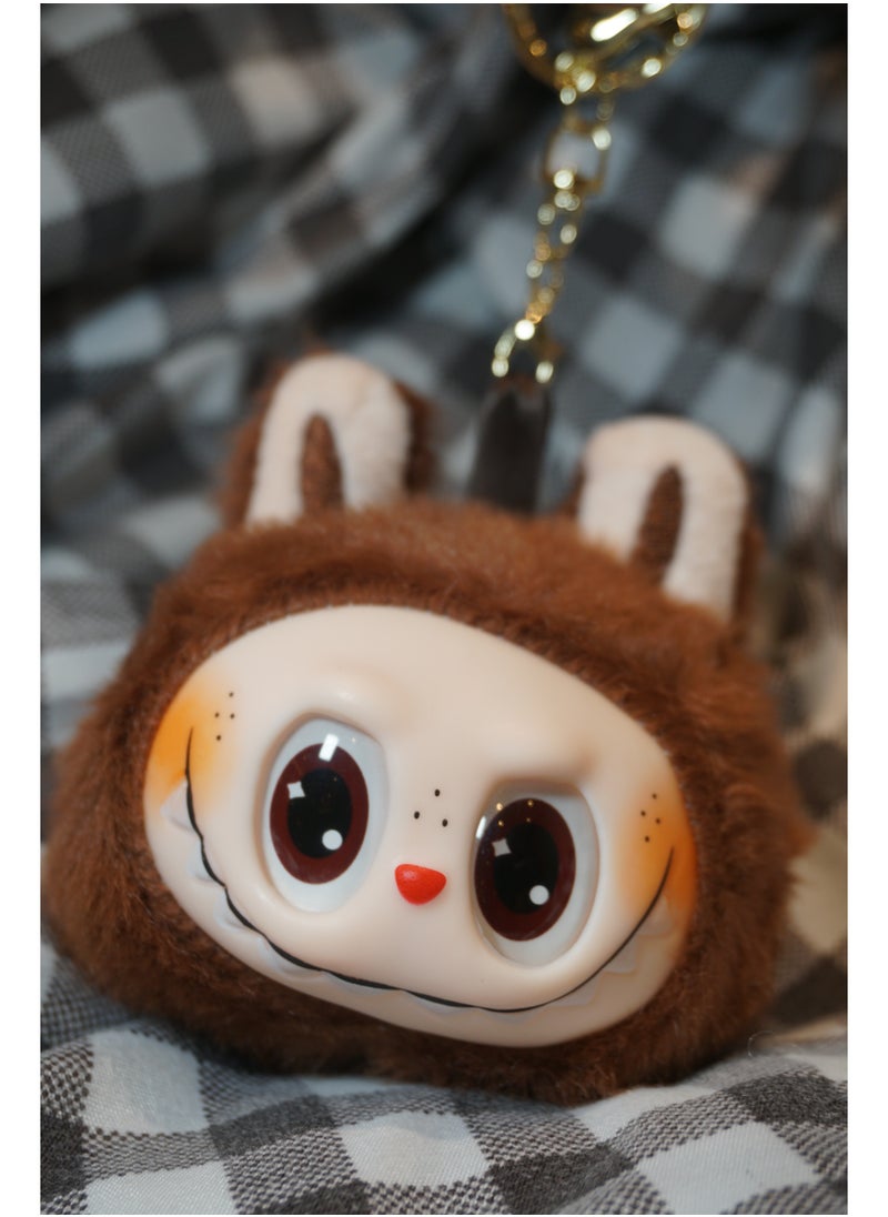 Labubu Singing Plush Keychain –Brown Soft Cartoon Monster Pendant for Bags & Gifts  - Image 2