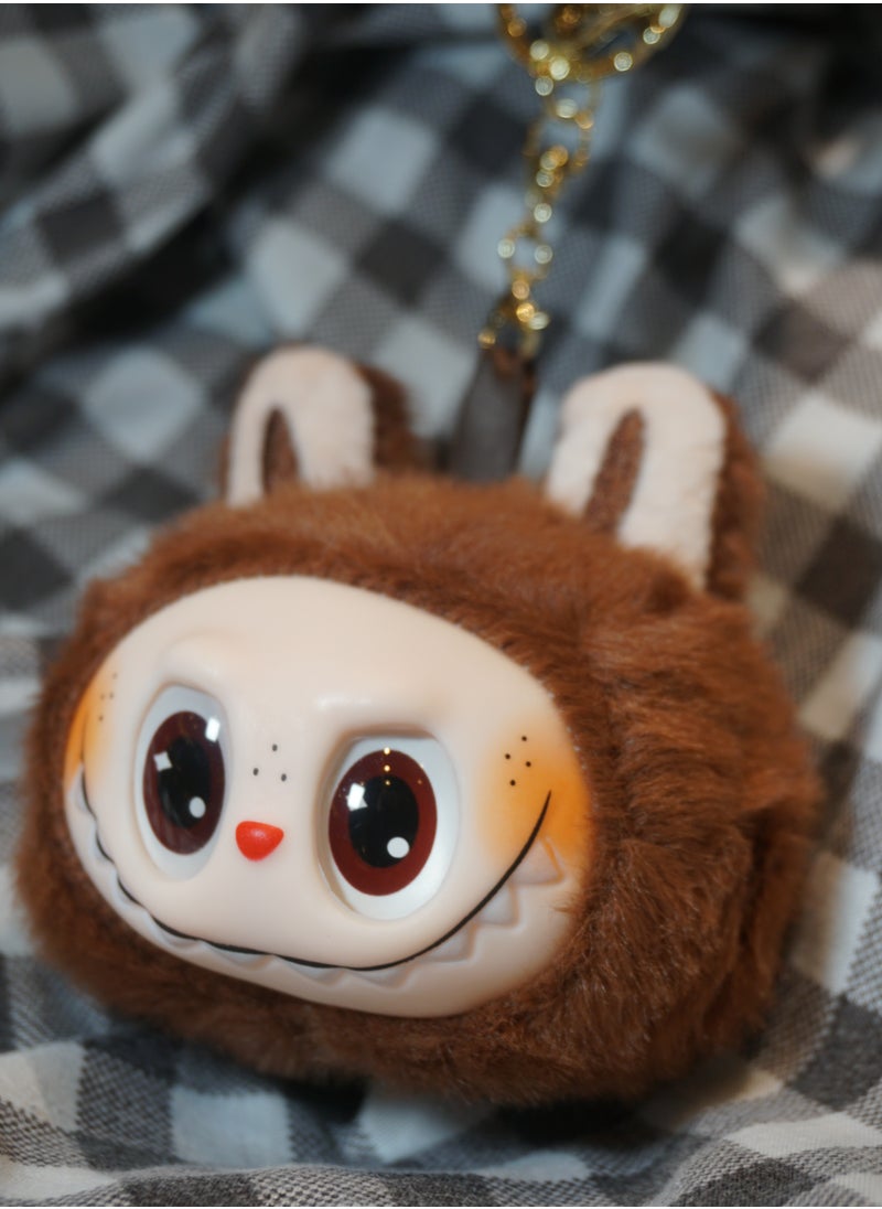 Labubu Singing Plush Keychain –Brown Soft Cartoon Monster Pendant for Bags & Gifts  - Image 1