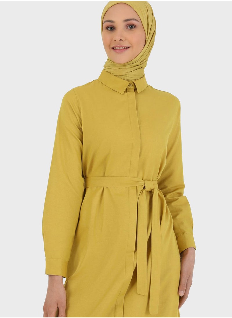 Refka by modanisa - Belted Shirt Dress - Image 1