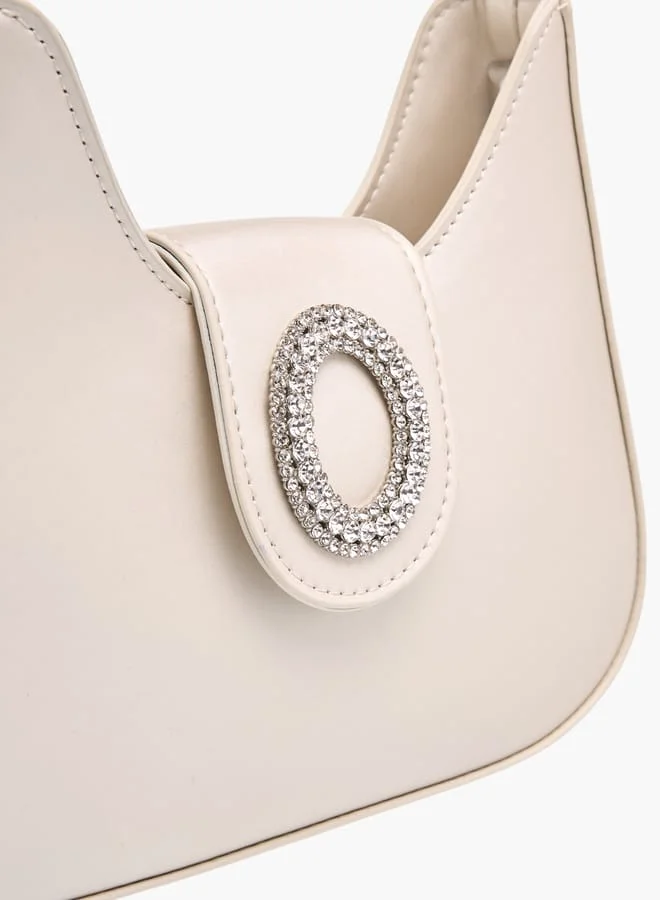 Flora Bella By Shoexpress Womens Embellished Shoulder Bag With Magnetic Button Closure