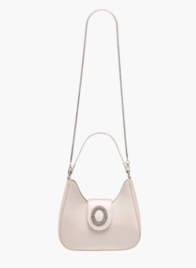 Flora Bella By Shoexpress Womens Embellished Shoulder Bag With Magnetic Button Closure