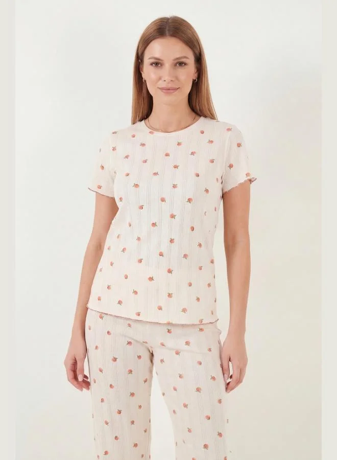 Lela  Lela Cotton Regular Fit Crew Neck Short Sleeve Patterned Comfortable Pajama Set for Women PAJAMAS SET 65770753 for Women | Best Price UAE