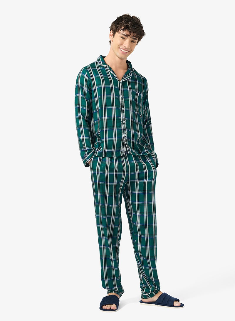 سفنتي فايف طقم بيجامة قميص وبنطلون - Image 1