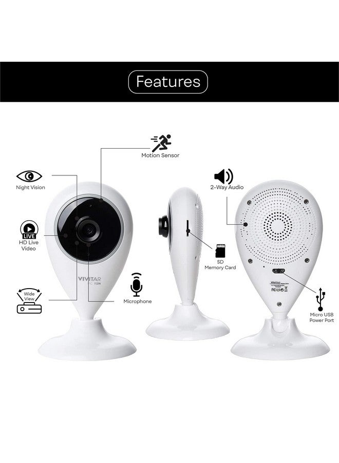 Vivitar Smart Home Security Camera, Indoor Wide Angle WiFi Camera for Home Security with Night Vision, Motion Alerts, 2 Way Communication, Pet and Baby Monitor Surveillance Camera - Image 2
