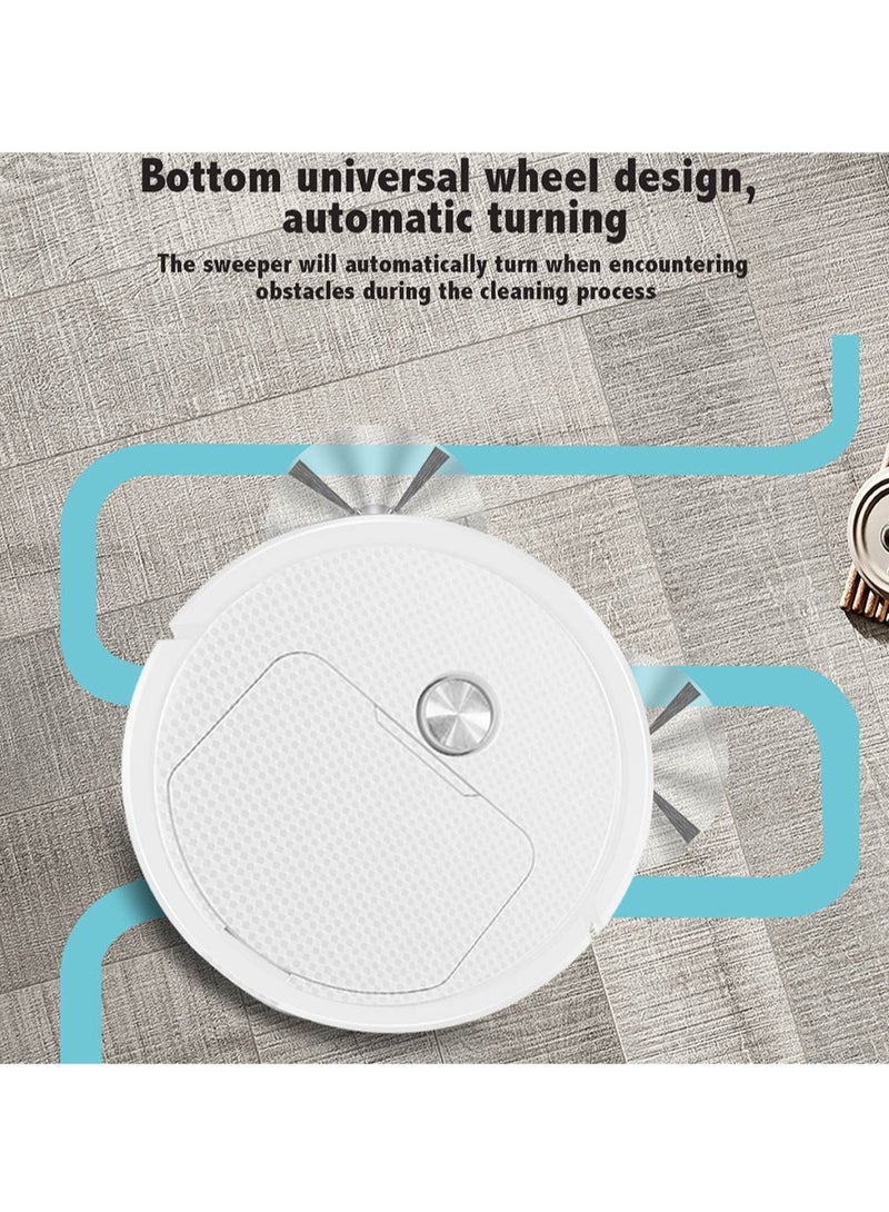 AROAQ 3 In 1 Smart Sweeping Robot, Powerful Suction Robot Cleaner, Rechargeable Mini Sweeper With Automatic Obstacle Avoidance, Robotic Vacuum Cleaner For Home Office, (1pc, White) - Image 5