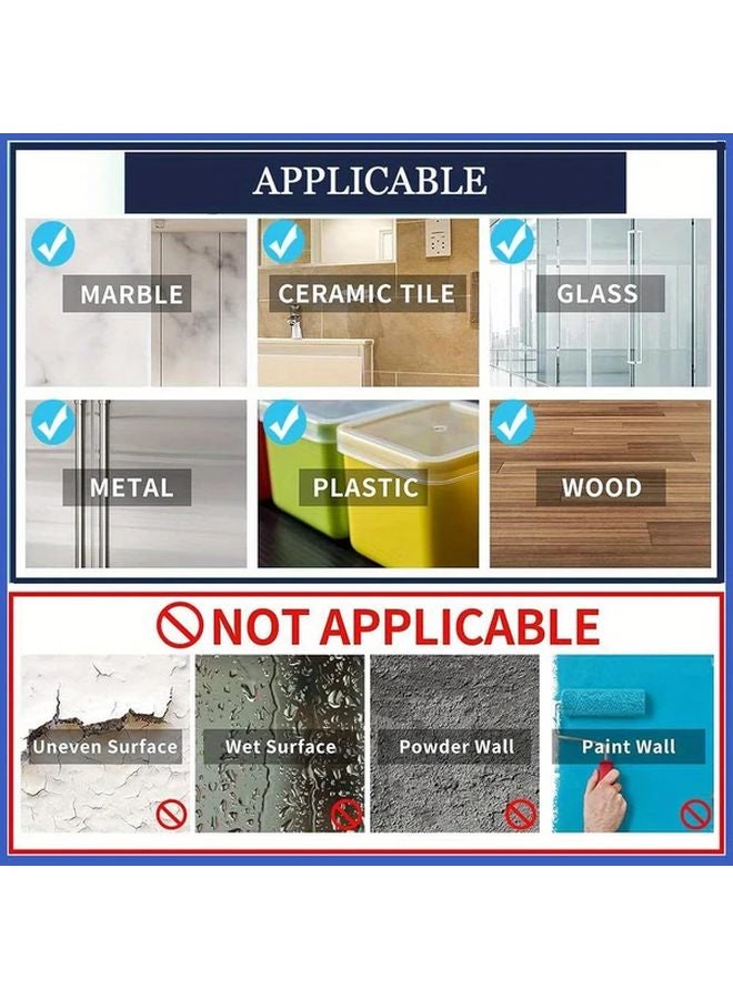 الجيلاتين القوي الواضح القابل للإزالة، مادة لاصقة ذات وجهين دون بقايا، 80 قطعة مقاس 13x8 مم - Image 5