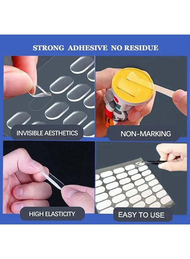 الجيلاتين القوي الواضح القابل للإزالة، مادة لاصقة ذات وجهين دون بقايا، 80 قطعة مقاس 13x8 مم - Image 4