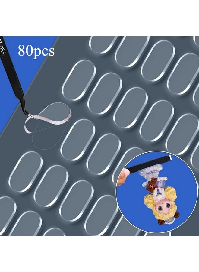 الجيلاتين القوي الواضح القابل للإزالة، مادة لاصقة ذات وجهين دون بقايا، 80 قطعة مقاس 13x8 مم - Image 1