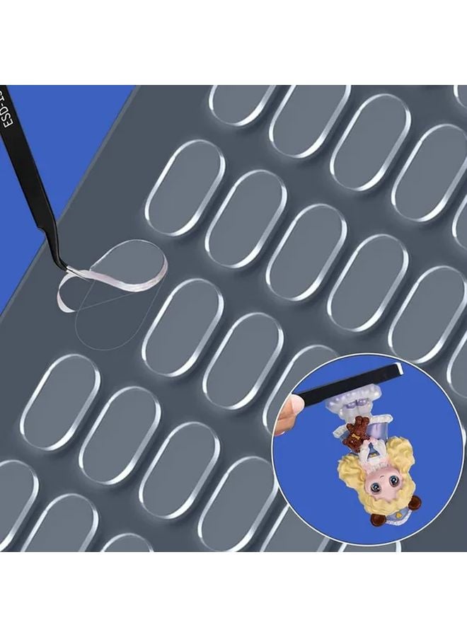 الجيلاتين القوي الواضح القابل للإزالة، مادة لاصقة ذات وجهين دون بقايا، 80 قطعة مقاس 13x8 مم - Image 2