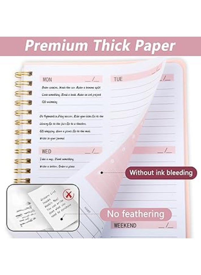JoyousSto Weekly Planner Undated, A5 To Do List Notebook Weekly Goals Schedule Planner Daily Planner Notebook Weekly Goals Planner for Work & Personal Life(Pink) - Image 4