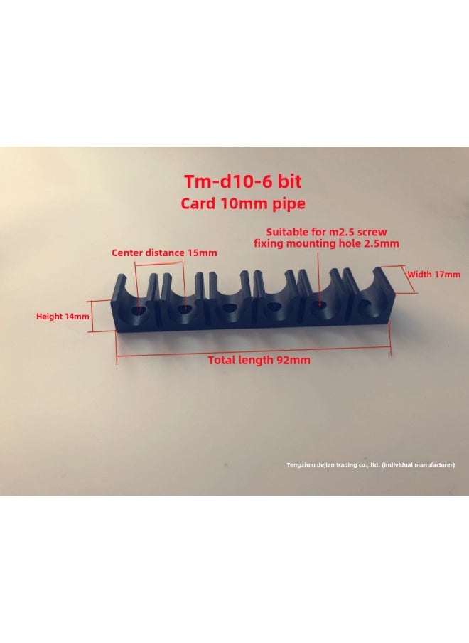 U-shaped Buckle 4/6/8/10/12/14/16MMPU Tracheal Clamp Multi-tube Clamp Seat Nylon Fixed Row Groove Pipe Clamp-Specification Model:Black Splicing Model Tma-06 6 Digits