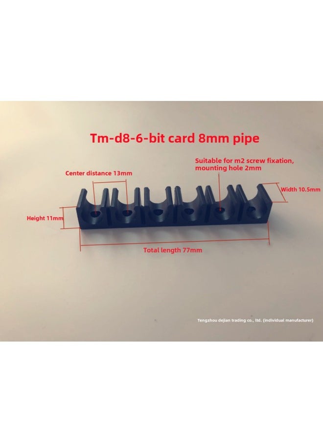 U-shaped Buckle 4/6/8/10/12/14/16MMPU Tracheal Clamp Multi-tube Clamp Seat Nylon Fixed Row Groove Pipe Clamp-Specification Model:Black Splicing Model Tma-06 6 Digits