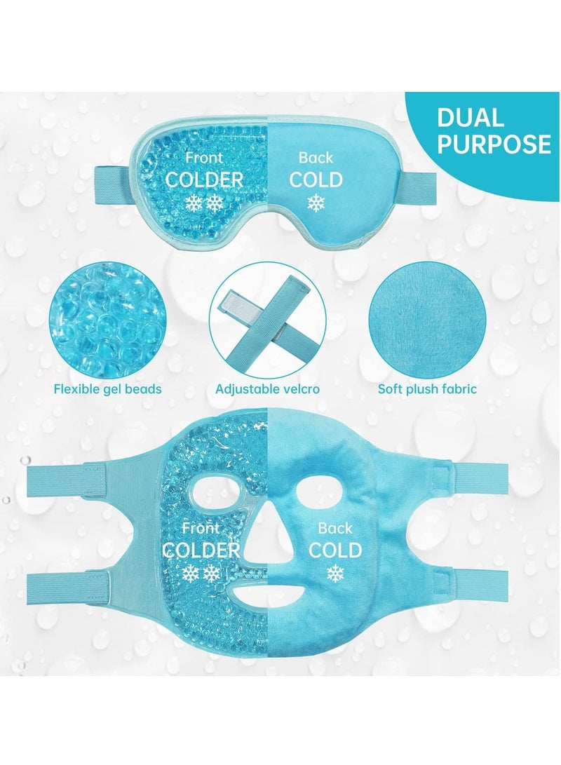 Sharpdo Cold Face Eye Mask Ice Pack Reduce Face Puff,Dark Circles,Gel Beads Hot Heat Cold Compress Pack,Face SPA for Woman Sleeping, Pressure, Headaches, Skin Care - Image 1