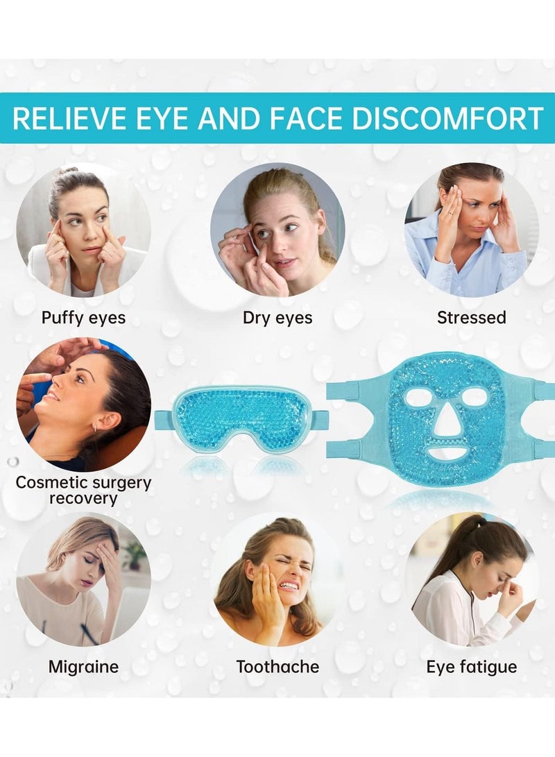 Sharpdo Cold Face Eye Mask Ice Pack Reduce Face Puff,Dark Circles,Gel Beads Hot Heat Cold Compress Pack,Face SPA for Woman Sleeping, Pressure, Headaches, Skin Care - Image 4