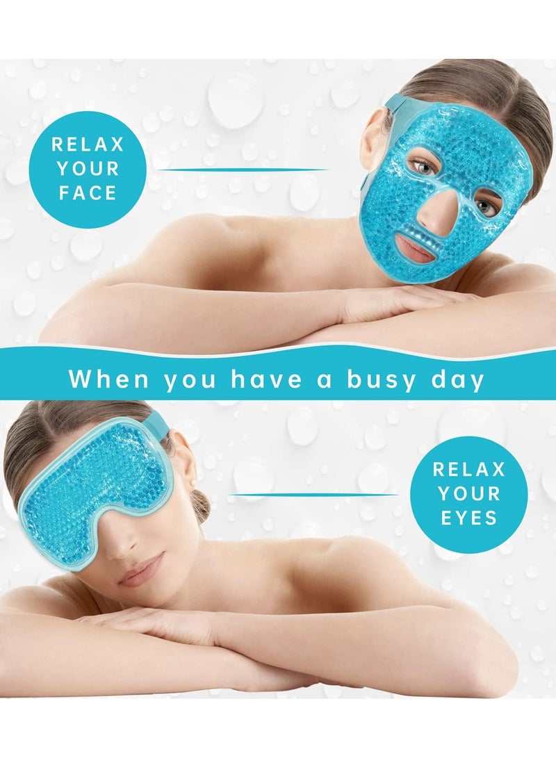 Sharpdo Cold Face Eye Mask Ice Pack Reduce Face Puff,Dark Circles,Gel Beads Hot Heat Cold Compress Pack,Face SPA for Woman Sleeping, Pressure, Headaches, Skin Care - Image 5
