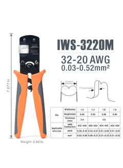 IWISS Iws-3220M Micro Connector Pin Crimping Tool 0.03-0.52Mm 32-20Awg Ratcheting Crimper For D-Sub Open Barrel Suits Molex Jst Jae Tyco-E  - Image 3