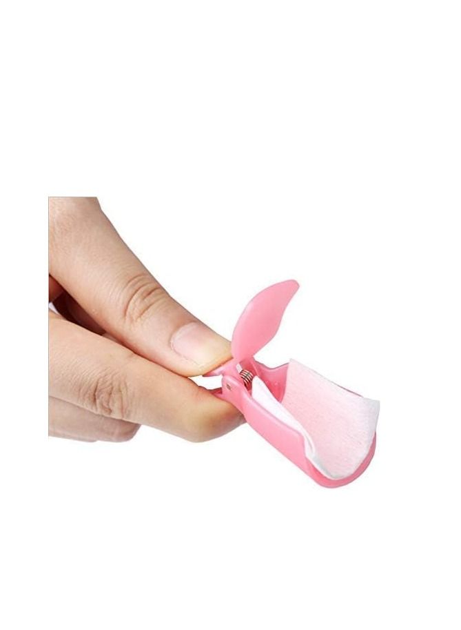 ORiTi 10PC Plastic Acrylic Nail Art Soak Off Cap Clip UV Gel Polish Remover Wrap Tool (PINK) - Image 3