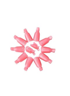 ORiTi ORiTi 10PC Plastic Acrylic Nail Art Soak Off Cap Clip UV Gel Polish Remover Wrap Tool (PINK)  - Image 4