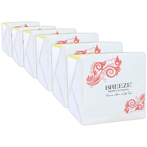 BREEZE BRE004 2 Ply Paper Serviettes Cocktail Napkin Super Soft & More Absorbent Printed Tissue in Multicolor with 50 pulls (Pack of 6/300 tissues) - Image 1
