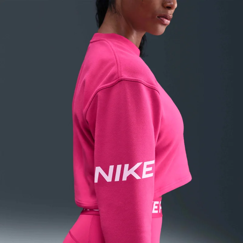 Nike Pink Women's Pro Dri-FIT French Terry Sweatshirt for Women | Best Price UAE