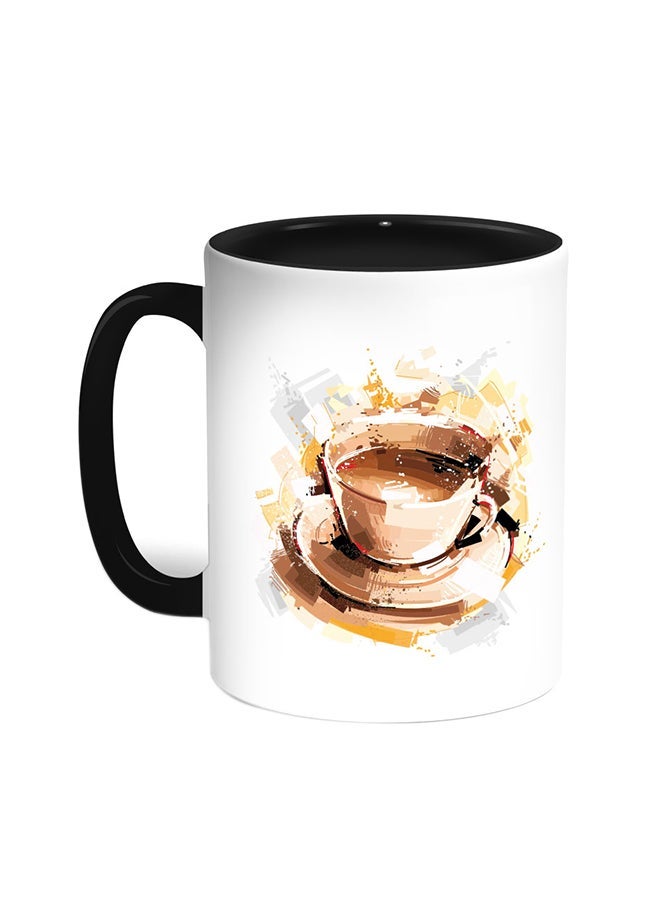 RYN Cup Of Coffee Printed Coffee Mug Black/White 11ounce