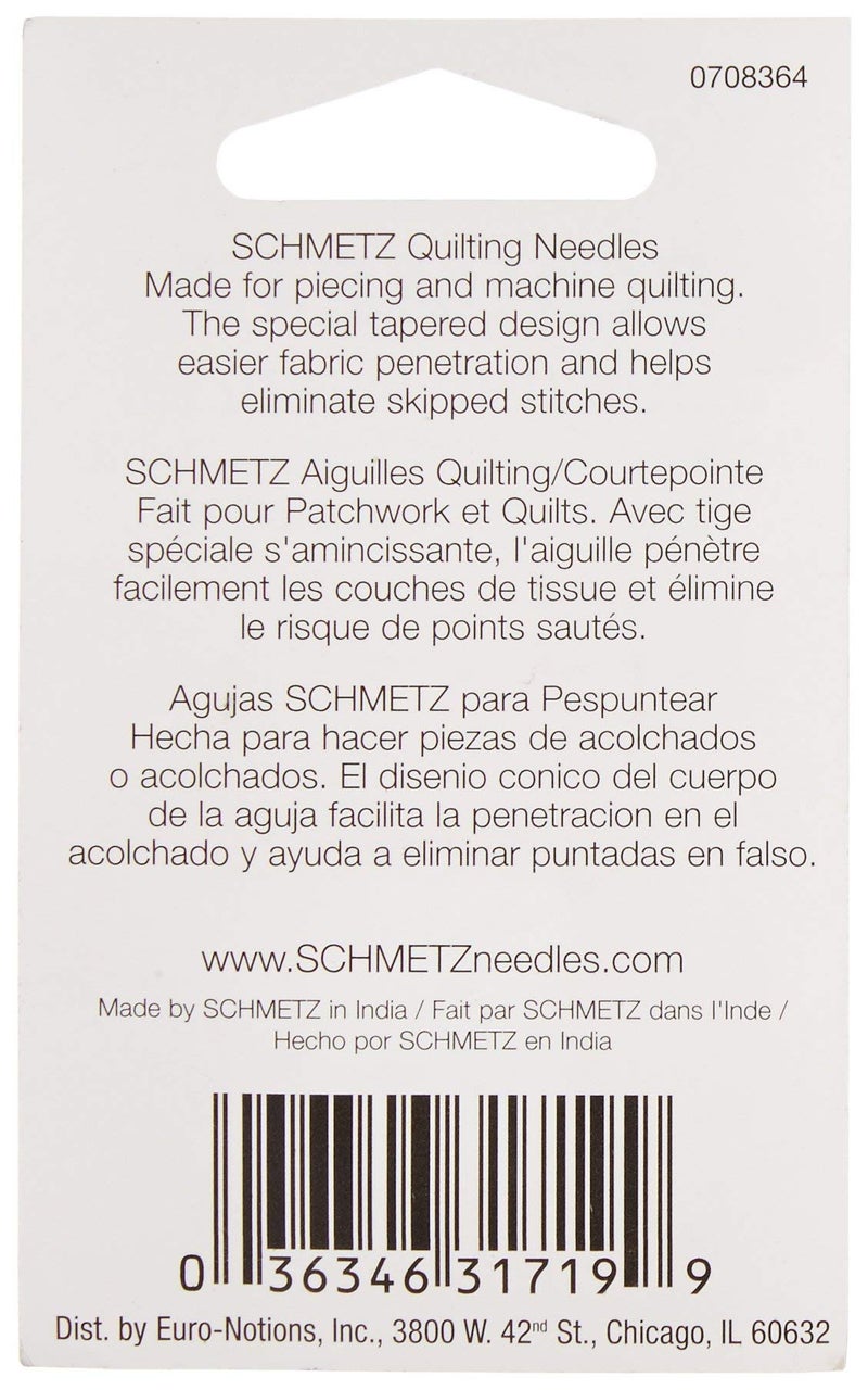 Schmetz Euro-Notions 71834 Quilt Machine Needles-Size 14/90 5/Pkg - Image 2