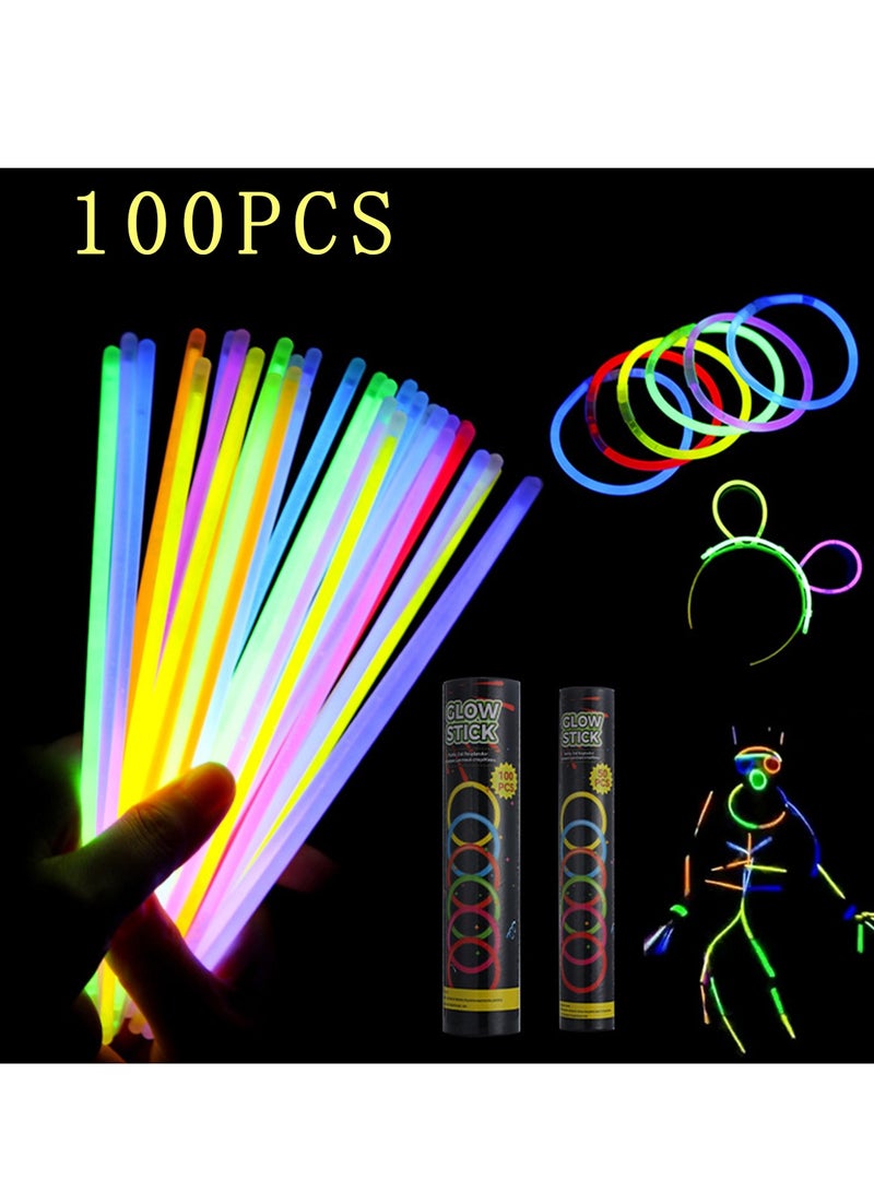 100 جهاز كمبيوتر شخصي 8 "Glowsticks ، سوارات وقلادات ، Glow in the Dark Party Favors ، عيد الفصح ، عيد الميلاد ، حزمة لوازم هالوين ، لوازم حزب كرة القدم ، لوازم التخييم. - Image 1