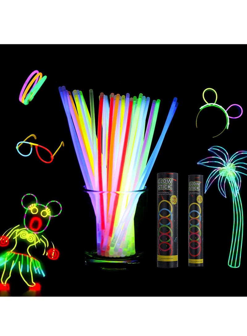100 جهاز كمبيوتر شخصي 8 "Glowsticks ، سوارات وقلادات ، Glow in the Dark Party Favors ، عيد الفصح ، عيد الميلاد ، حزمة لوازم هالوين ، لوازم حزب كرة القدم ، لوازم التخييم. - Image 2