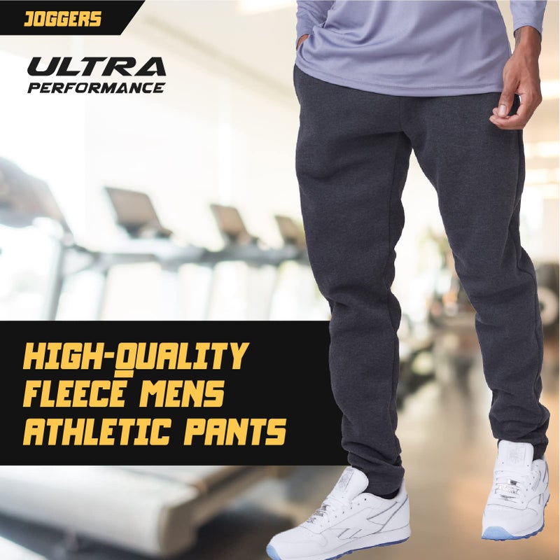 Ultra Performance 3 Pack Mens Open Bottom Sweatpants with Pockets, Casual Sweatpants for Men - Image 3