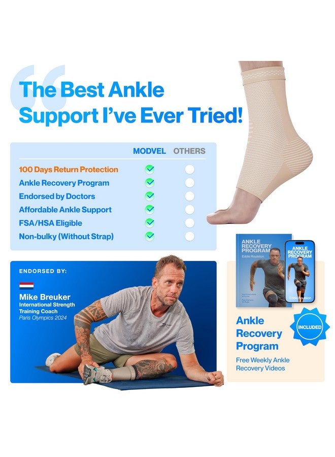 Modvel Modvel Foot & Ankle Brace Socks for Sprained Ankle Compression Sleeve - Plantar Fasciitis Relief Brace, Foot Support for Women & Men - Tendonitis & Arthritis Foot Sleeve, Stabilizing Ankle Wrap - Image 3