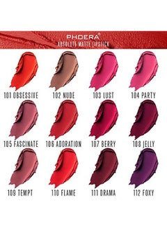 Phoera Absolute Velvet Matte Lipstick Long Lasting Waterproof Pigment Makeup (102 Nude)  - Image 4