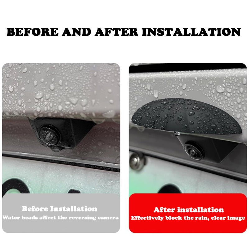 LINGHGD Car Rear View Camera Anti-Rain Cover, Silicone Protection Cover for Car Reversing Cameras, Non-Destructive Installation Modification Protective Sticker for All Kinds of Cars (Black) - Image 5