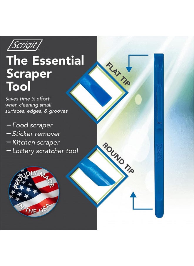 Scrigit - Scrigit Scraper No-Scratch Plastic Scraper Tool, 2 Pack - The Handy Multi-Use Scraping Tool for Removing Food, Labels, Stickers, Paint, Grease - Easy to Hold, Reaches Tight Spaces and Crevices - Image 1