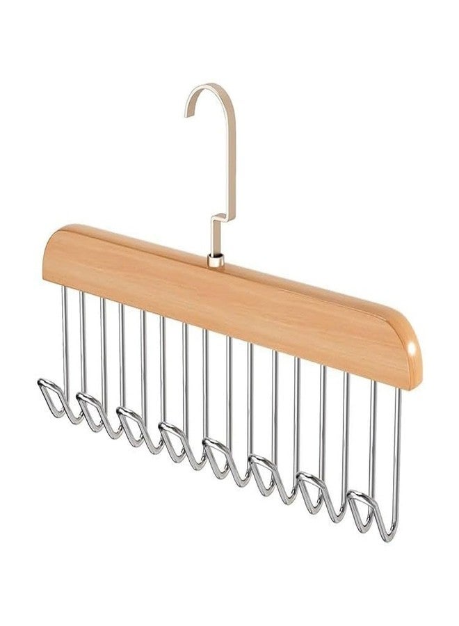 zingware Space Saving 8 Hooks Wooden Hangers (1 Pc) - Image 1