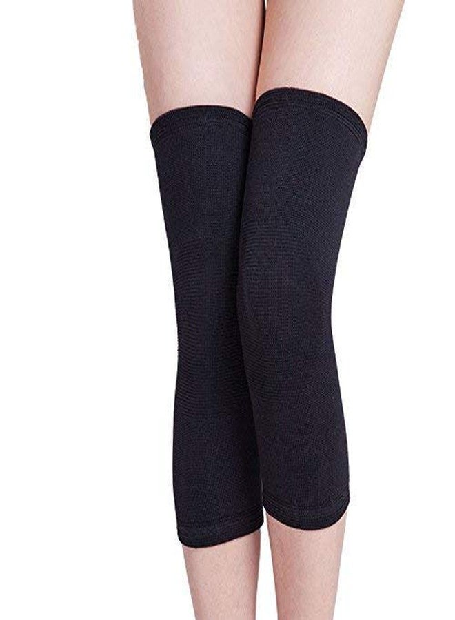 Krystle Unisex Woolen Thermal Warm Leg Warmers & Protective Knee Cap (Black & Beige)-(Pack of 2 Pair) - Image 4