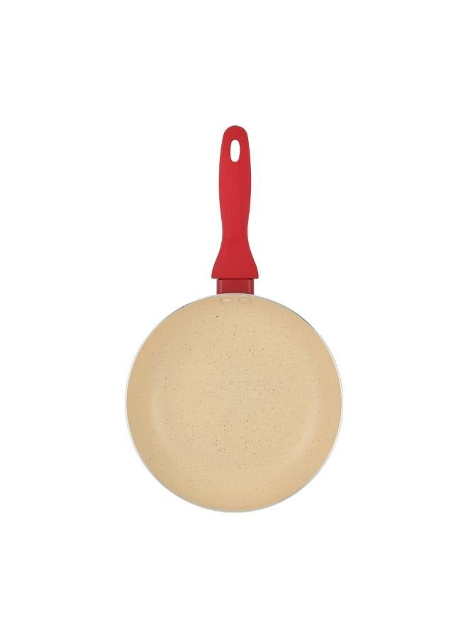 Delcasa 20 cm Non-Stick Frypan- DC3409/ Strong Aluminum Body with Marble Coating and Heat Resistant Bakelite Handle/ Induction Bottom, Compatible with Hot Plate, Halogen, Ceramic and Gas Stovetops/ Perfect for Frying, Sauting, Tempering/ White and Red - Image 2