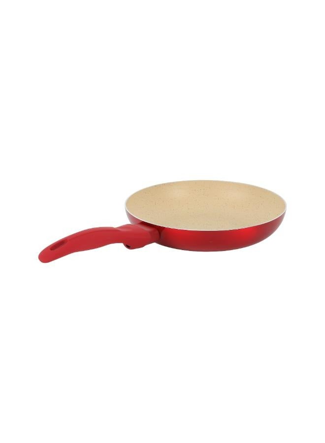 Delcasa 20 cm Non-Stick Frypan- DC3409/ Strong Aluminum Body with Marble Coating and Heat Resistant Bakelite Handle/ Induction Bottom, Compatible with Hot Plate, Halogen, Ceramic and Gas Stovetops/ Perfect for Frying, Sauting, Tempering/ White and Red - Image 4